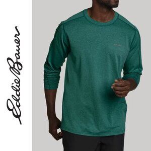 Eddie Bauer Men’s Medium FreeDry Long Sleeve Performance T-Shirt Teal Green
